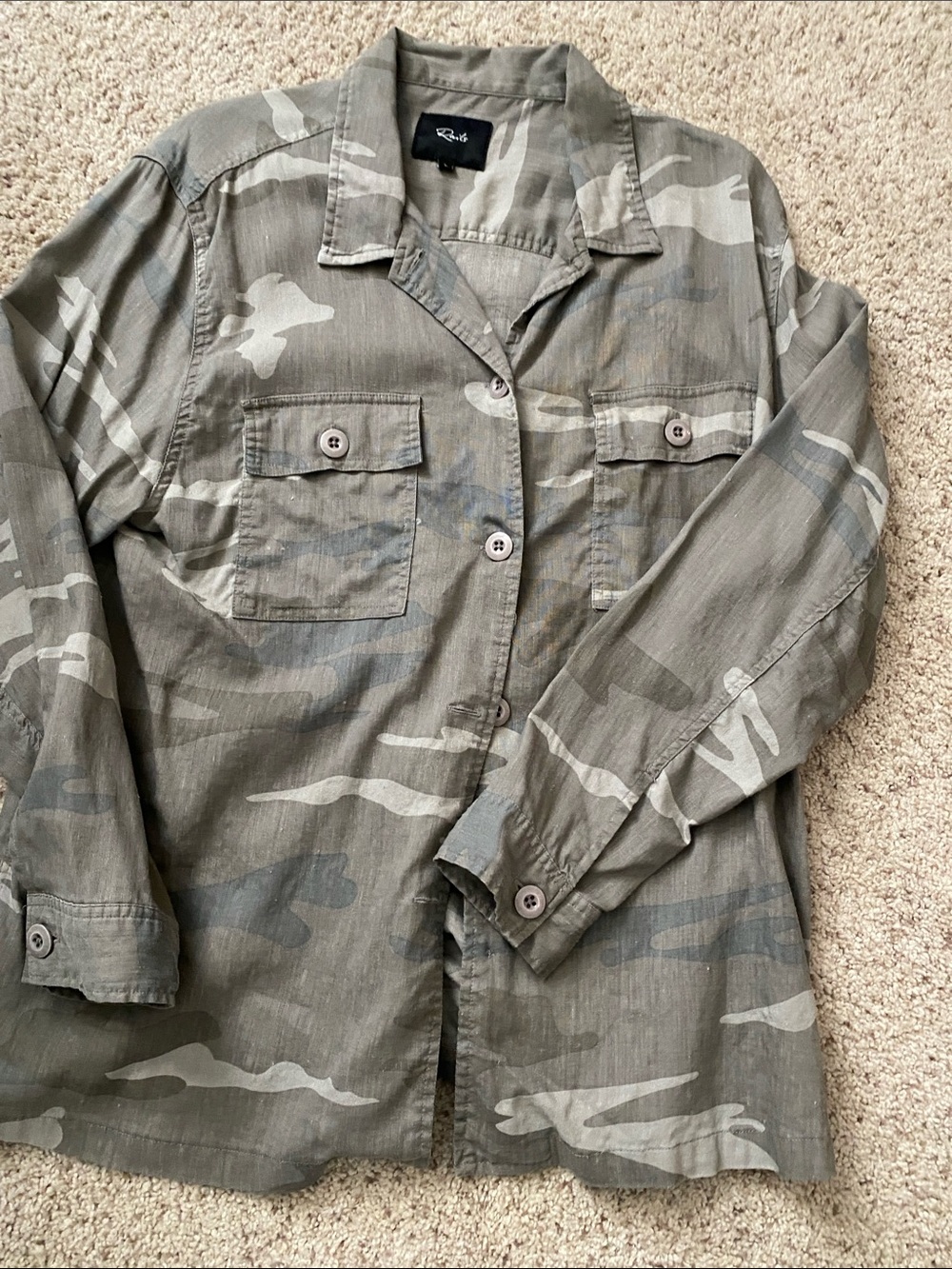 Rails Womens Olive Camo Button-Down Shirt